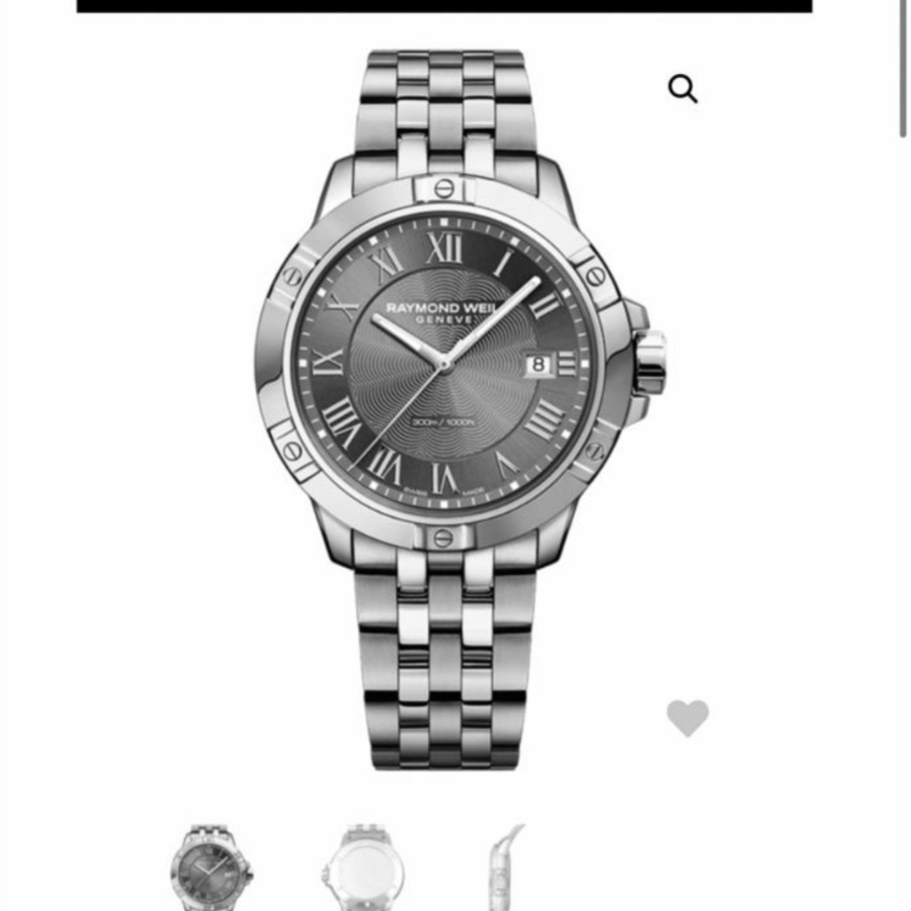 Raymond Weil Men's Watch 8160 Tango Swiss Quartz Gray Dial Silver Steel 41mm